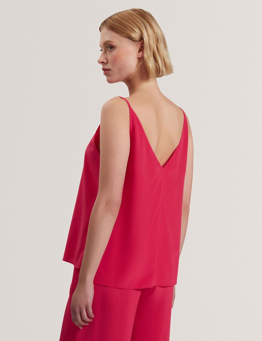Ted Baker CADASA - Pure Silk Scoop Neck Cami Oberteile Damen Fuchsie | VOGLT-8560