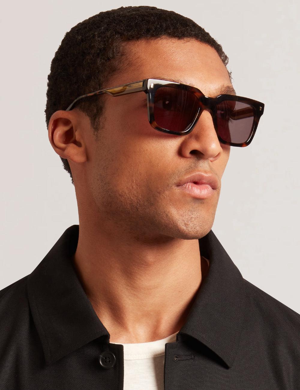 Ted Baker CAIN - Chunky Square Two Tone Sonnenbrille Herren Braun | ASQNR-5437