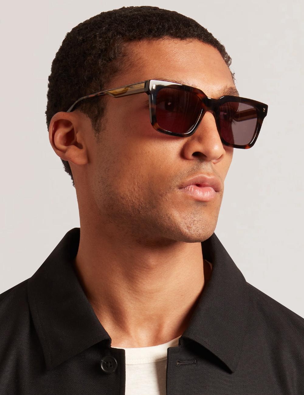 Ted Baker CAIN - Chunky Square Two Tone Sonnenbrille Herren Braun | ASQNR-5437