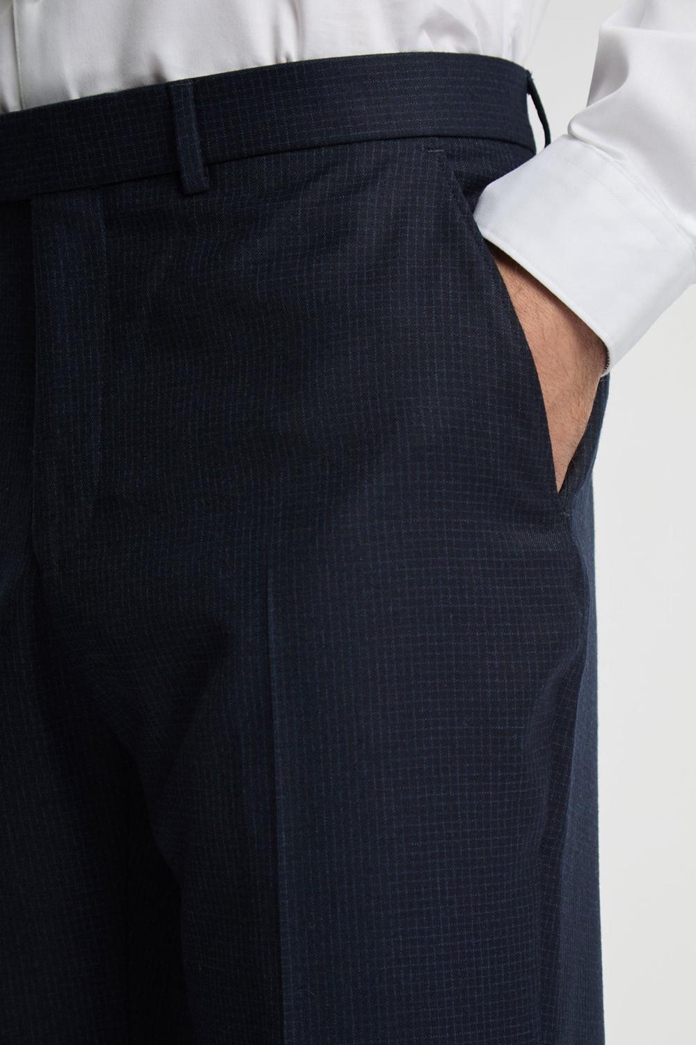 Ted Baker CANISTS - Grid Check Regular Fit Suit Hosen Herren Navy | WVGRN-5687