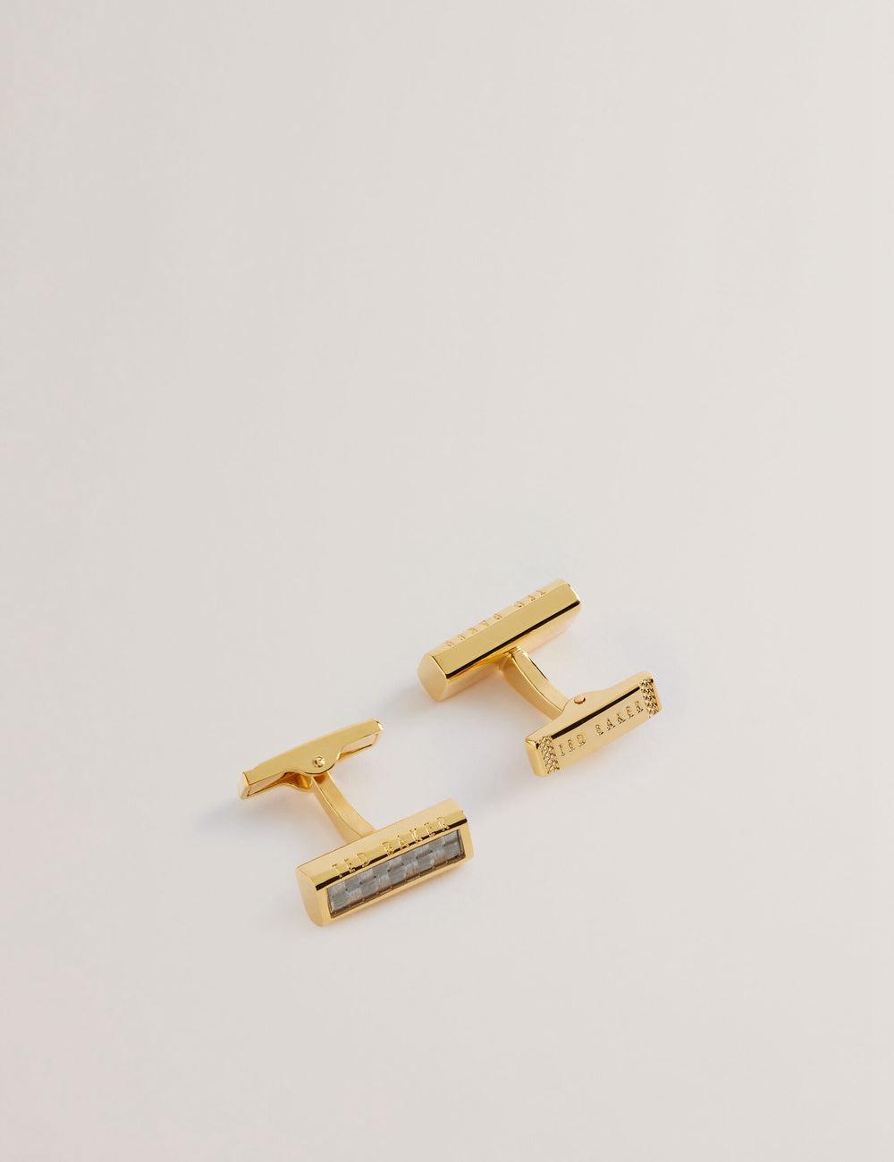 Ted Baker CARBIE - Carbon Fibre Bar Metal Manschettenknöpfe Herren Gold | MJEAS-9547