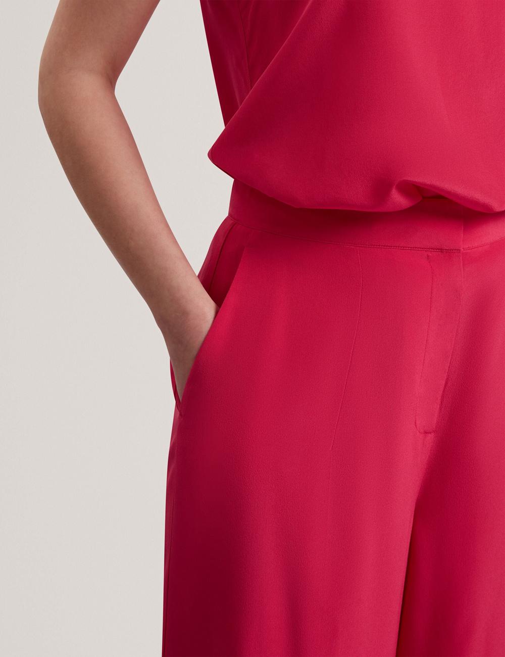 Ted Baker CARLOET - Silk Wide Leg Tailored Hosen Damen Fuchsie | FASBV-4798