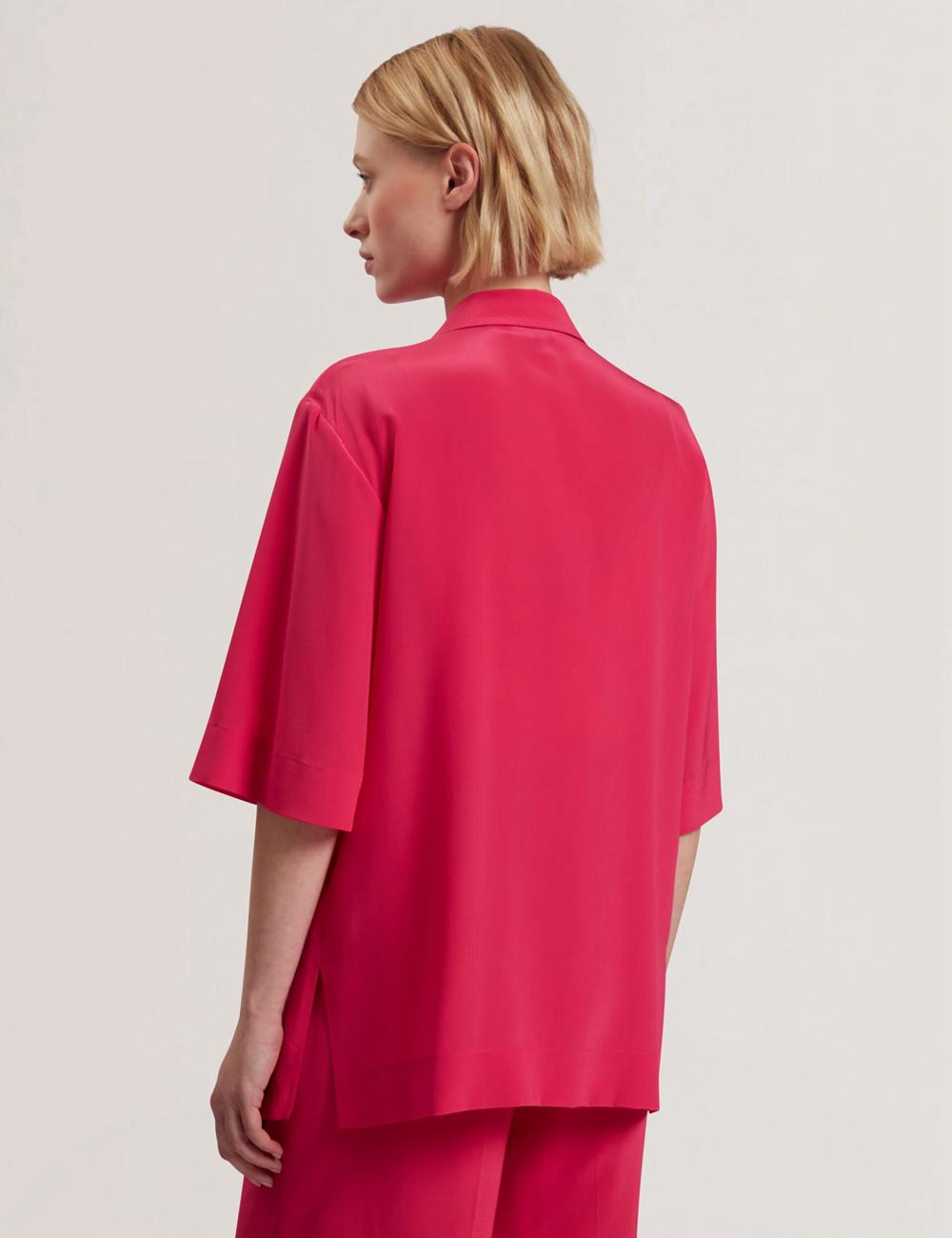 Ted Baker CARLOE - Silk Short Sleeve Blazer Damen Fuchsie | LJHTV-8056