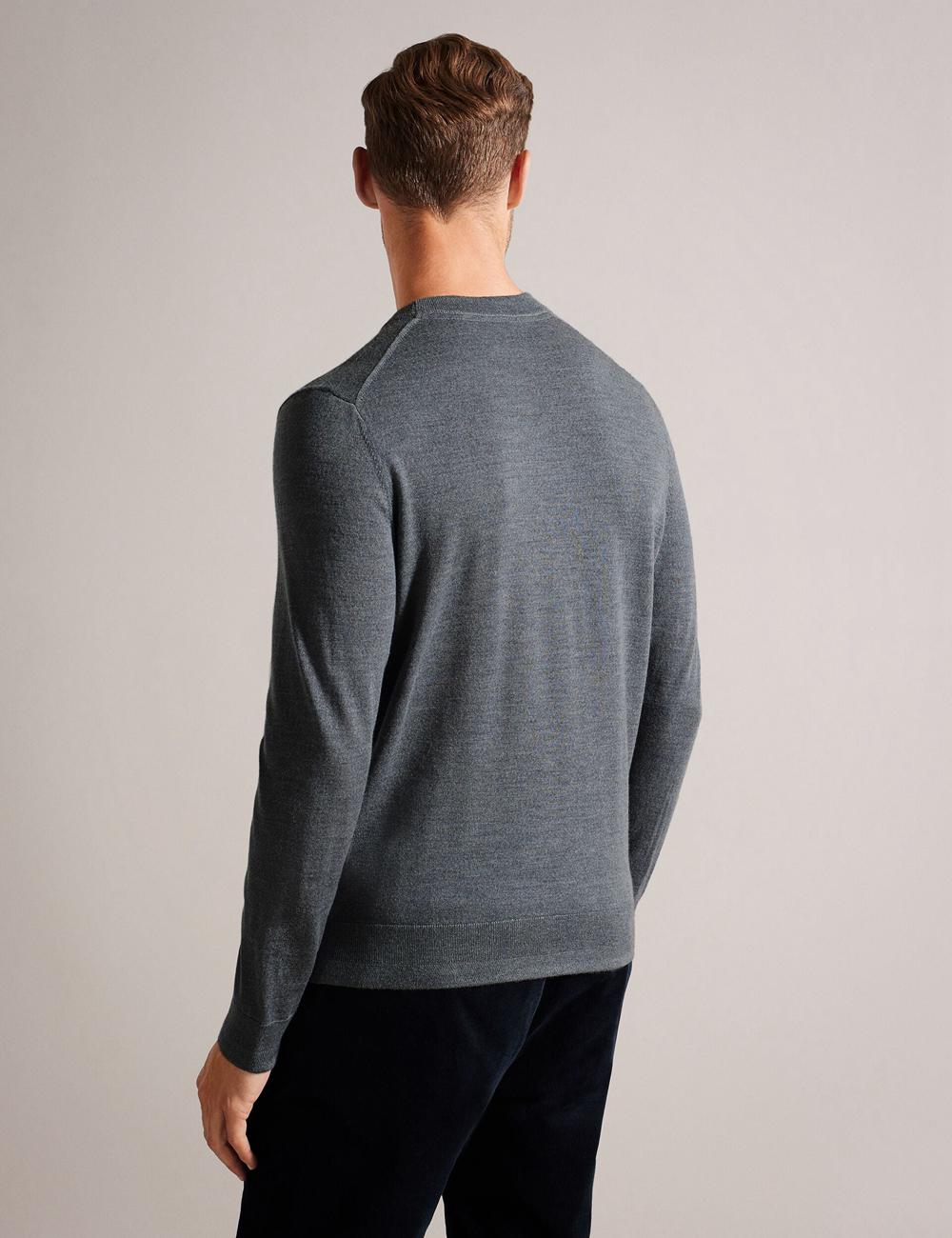 Ted Baker CARNBY - Pure Wool Crew Neck Pullover Herren Charcoal | YHCUL-2615