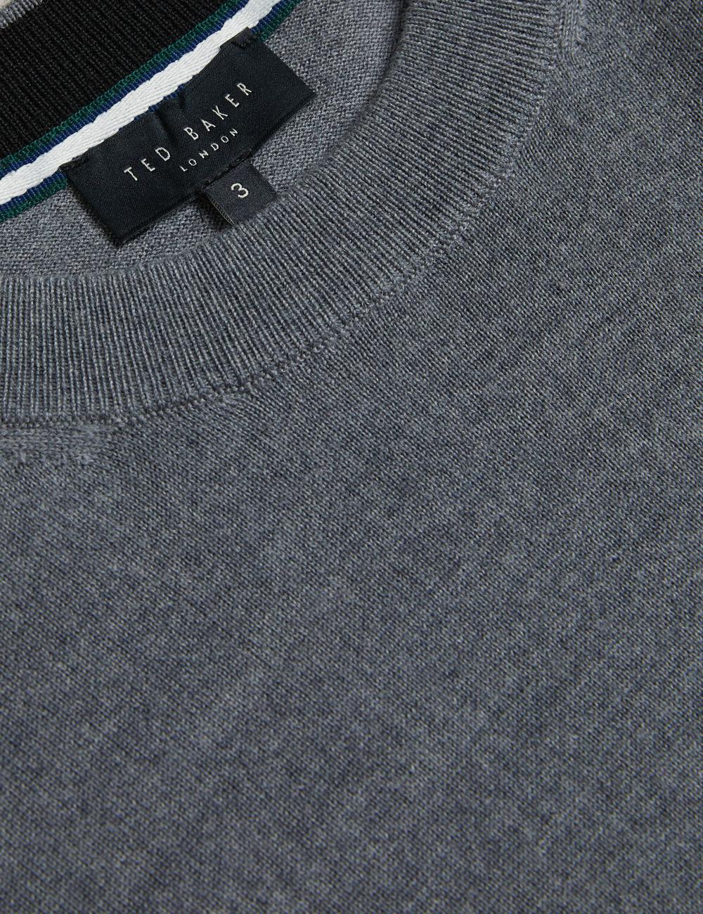 Ted Baker CARNBY - Pure Wool Crew Neck Pullover Herren Charcoal | YHCUL-2615