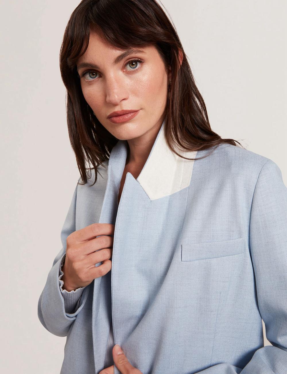 Ted Baker CARNI - Relaxed Tailored Single Breasted Blazer Damen Blau | WVMGA-0469