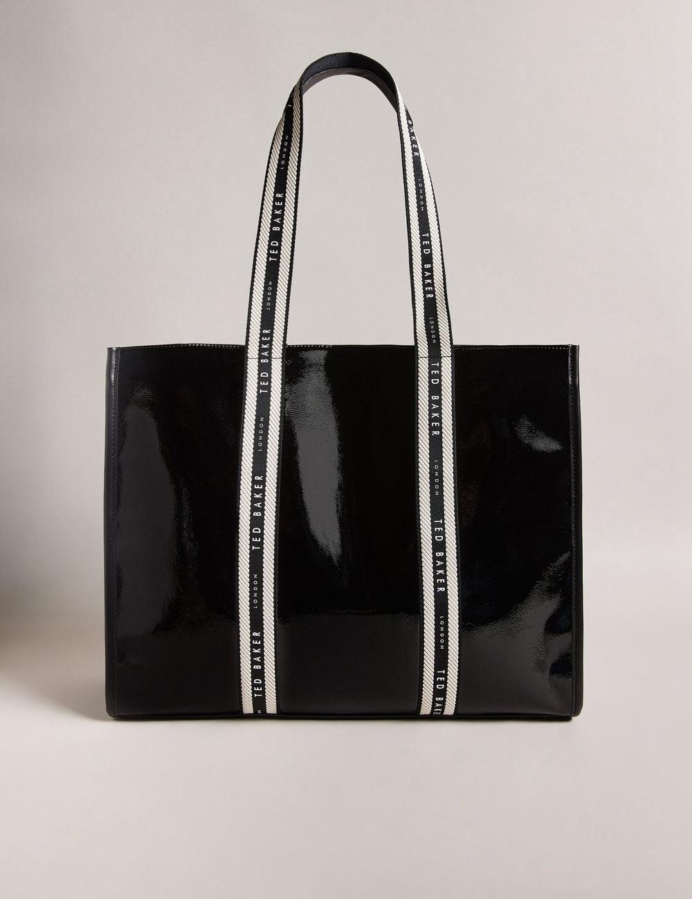 Ted Baker CELINIE - Branded Webbing Faux Leather Tragetaschen Damen Schwarz | DJTXF-2975