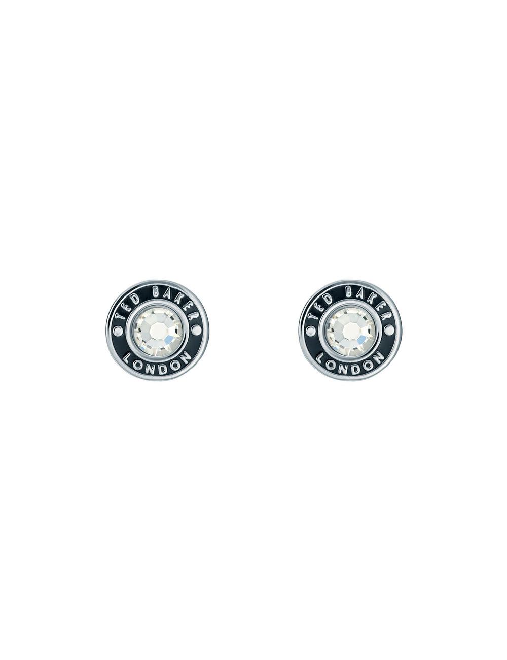 Ted Baker CHERELLE - Branded Crystal Button Stud Ohrringe Damen Silber | MGCRQ-3810