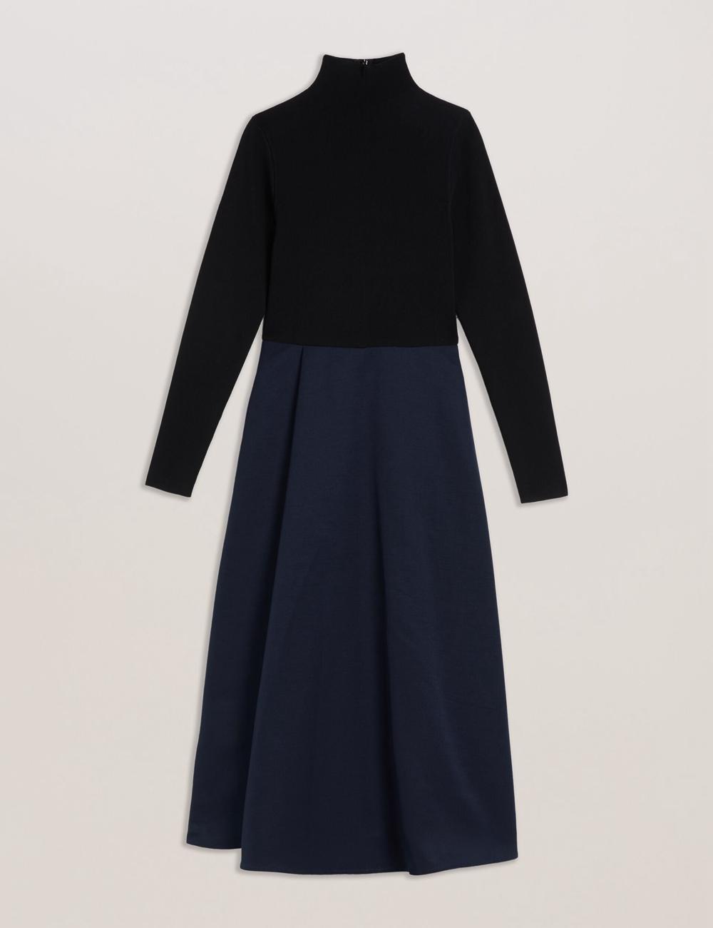 Ted Baker CHIRA - Knit Bodice With Wrap Skirt Midi-kleid Damen Schwarz | ZRHUA-1942