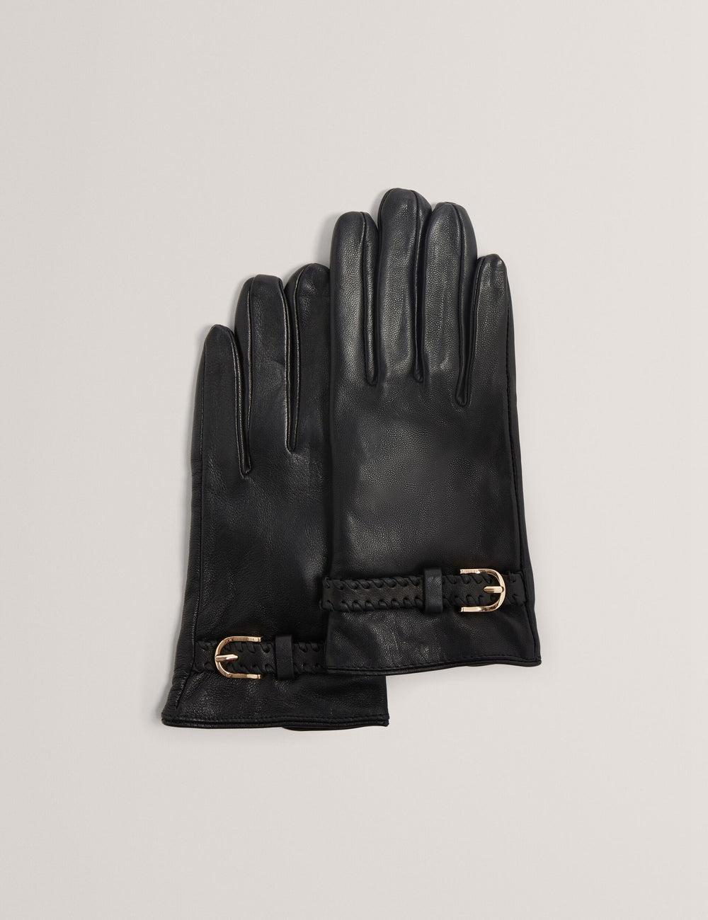 Ted Baker CLAIREL - Buckle Cuff Leather Handschuhe Damen Schwarz | KPZAT-5089