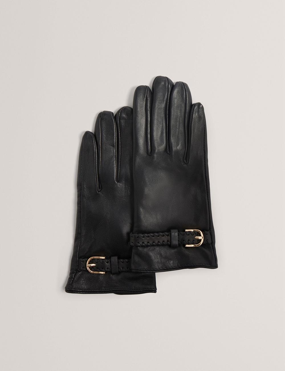 Ted Baker CLAIREL - Buckle Cuff Leather Handschuhe Damen Schwarz | KPZAT-5089