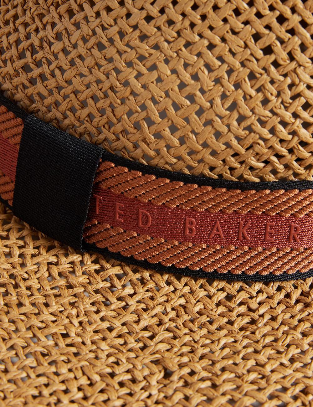 Ted Baker CLAIRIE - Straw Webbing Trim Hüte Damen Ecru | JIZGD-3175