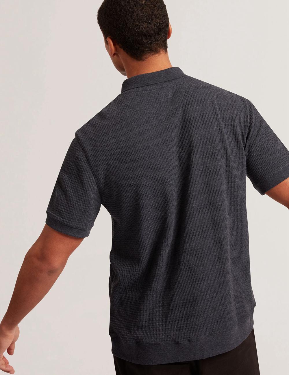 Ted Baker CONNYR - Short Sleeve Button Through Polo Shirts Herren Navy | KRUWM-7896