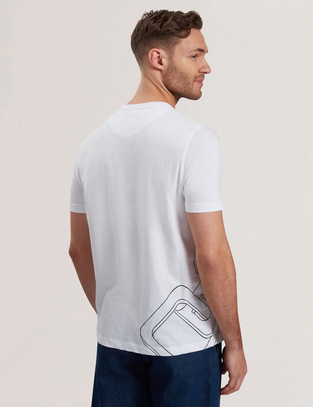 Ted Baker CRAIGEY - Logo Graphic Crew Neck Cotton T-shirts Herren Weiß | SHZWY-1642