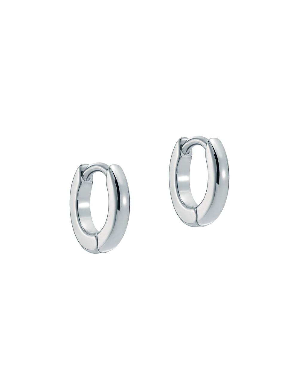 Ted Baker CRISETE - Engraved Logo Huggie Hoop Ohrringe Damen Silber | JALIO-1807