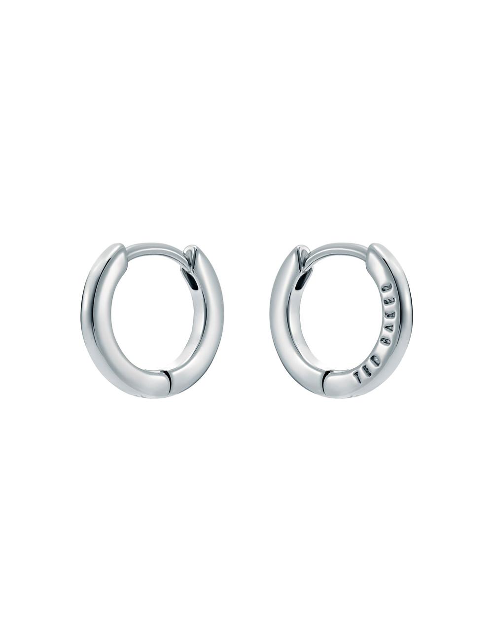 Ted Baker CRISLIE - Engraved Logo Small Hoop Ohrringe Damen Silber | UIHJA-7930