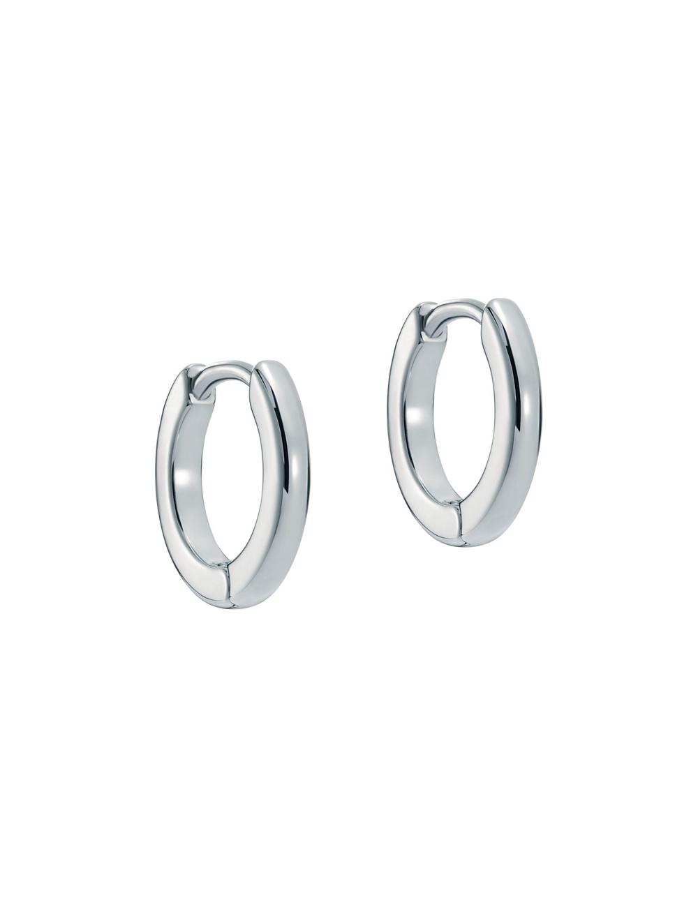 Ted Baker CRISLIE - Engraved Logo Small Hoop Ohrringe Damen Silber | UIHJA-7930