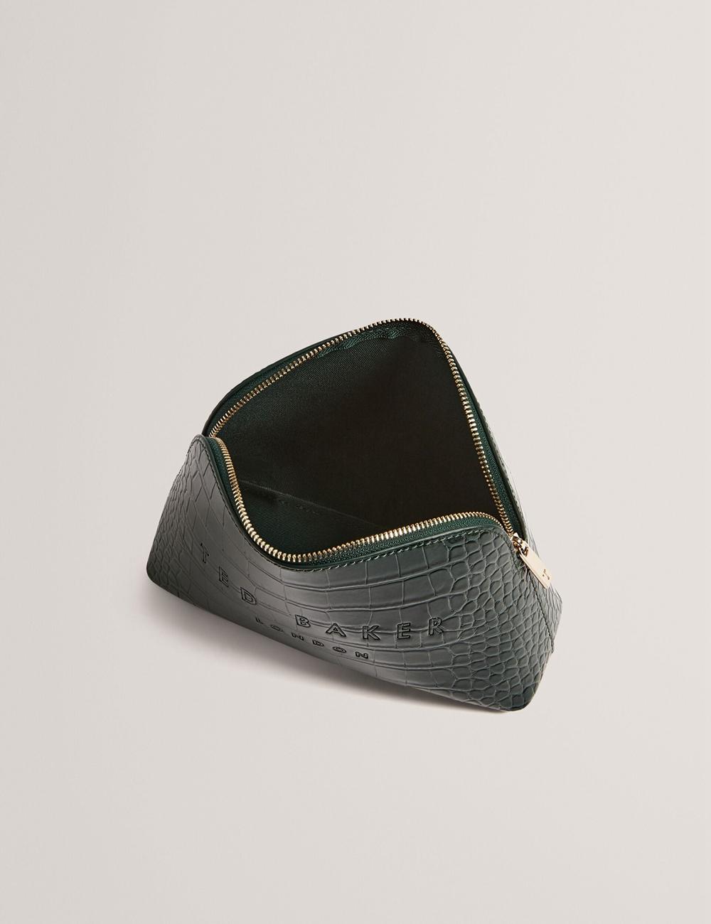 Ted Baker CROCALA - Croc Effect Faux Leather Schminktaschen Damen Grün | CYAPN-9132
