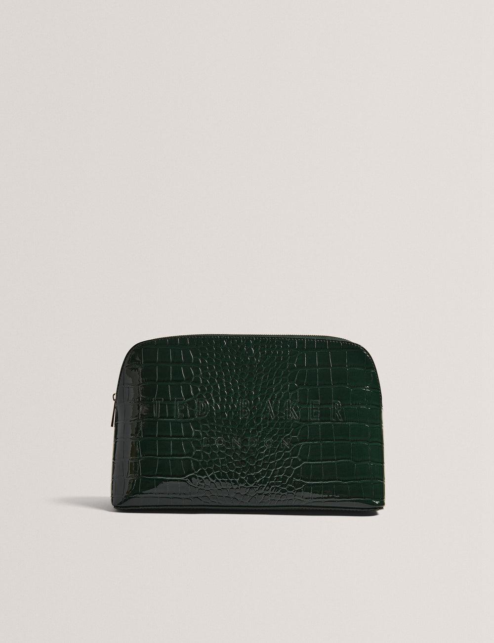 Ted Baker CROCANA - Croc Texture Faux Leather Kulturbeutel Damen Grün | ZWKSP-4013