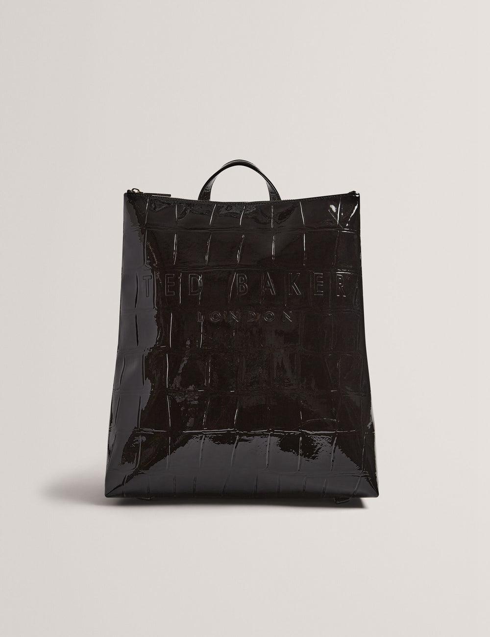 Ted Baker CROCLEE - Croc Effect Faux Leather Backpack Rucksäcke Damen Schwarz | UXZVM-3541