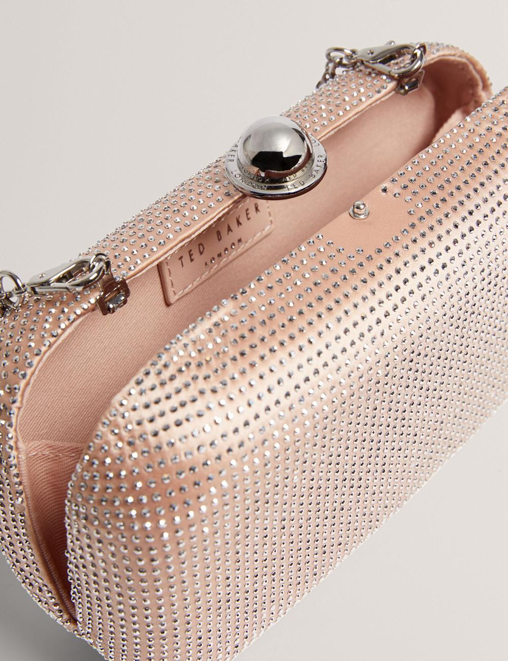 Ted Baker CRYZELA - Crystal Embellished Satin Hard Unterarmtasche-Taschen Damen Rosa | ALPEM-6395