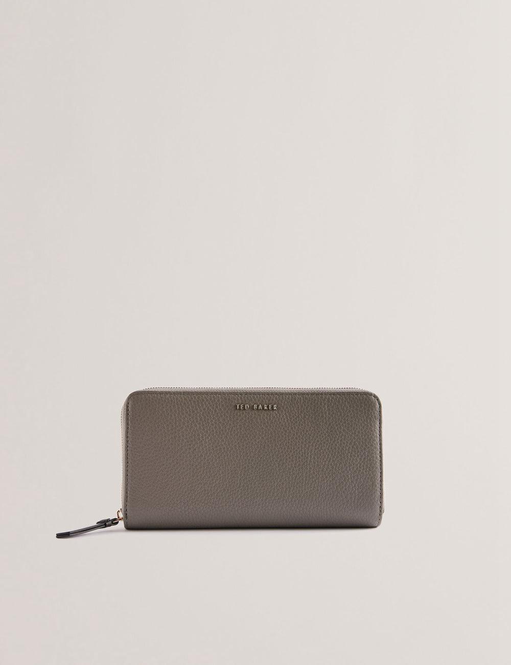Ted Baker DALIEA - Large Textured Leather Zip Around Geldbörse Damen Grau | NUPTY-1598