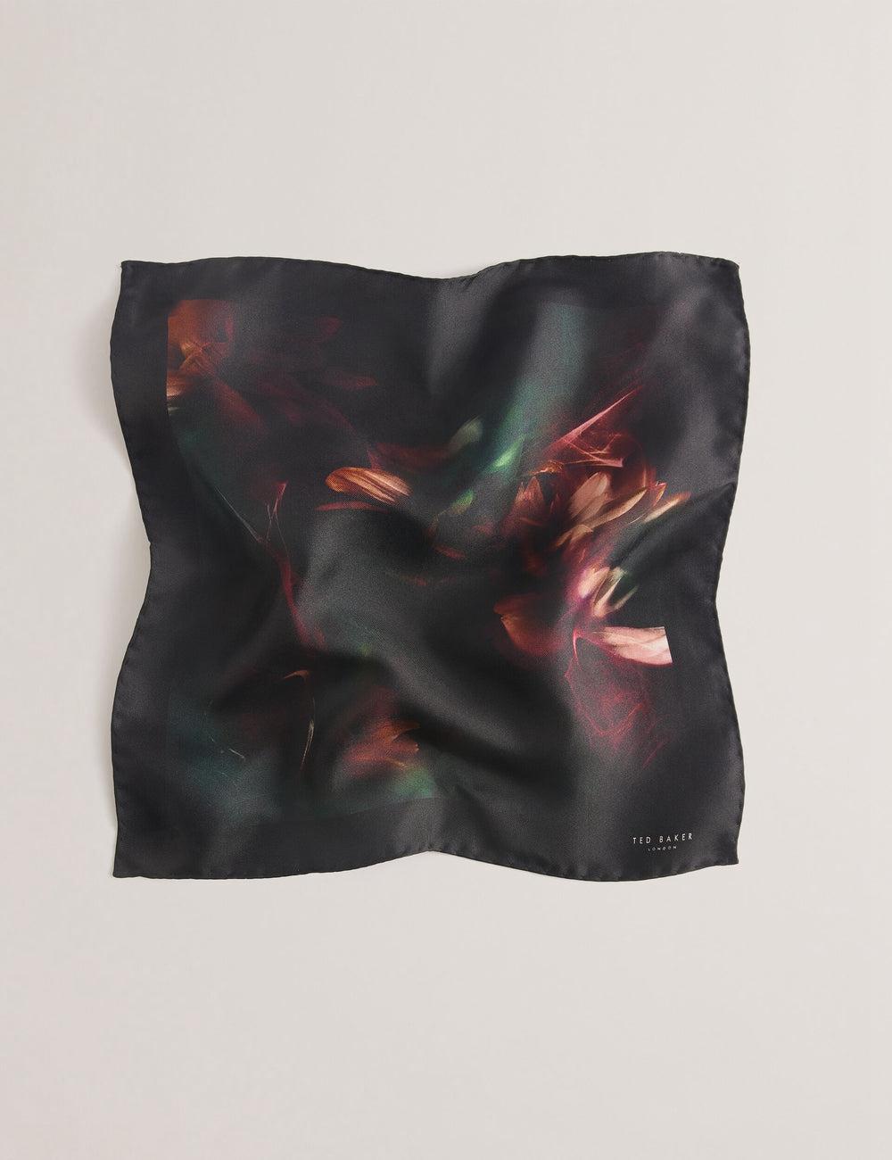 Ted Baker DALLASE - Smokey Floral Print Silk Pocket Einstecktücher Herren Schwarz | UVIJN-9560