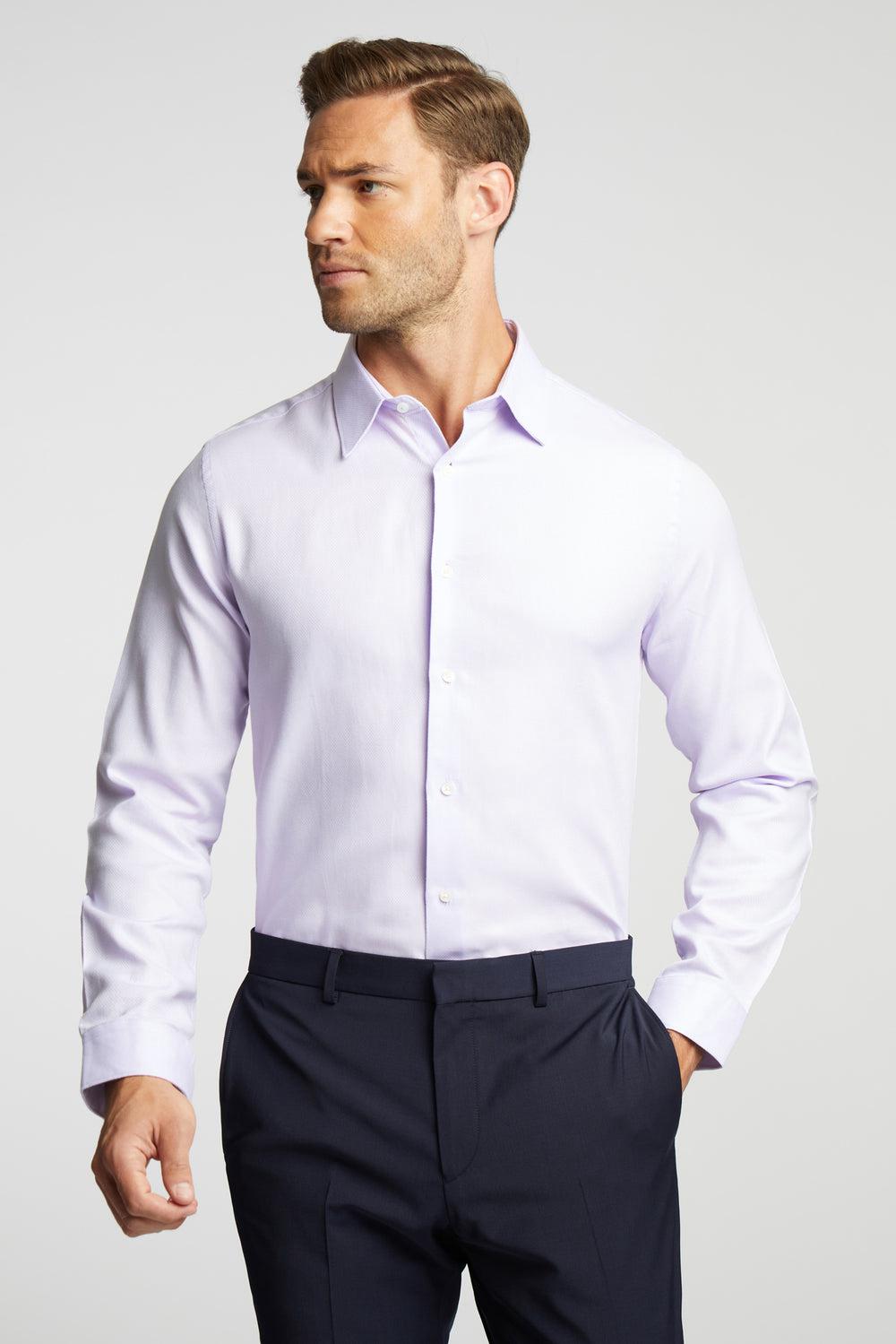 Ted Baker DALTON - Dobby Textured Cotton Slim Fit Hemd Herren Lilac | GPYCZ-5213