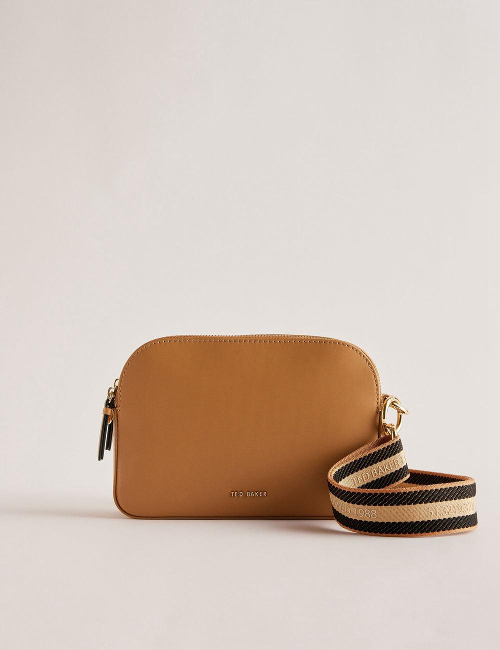 Ted Baker DARCELO - Leather Double Zip Crossbody Camera Kameratasche Damen Taupe | JANQF-9185