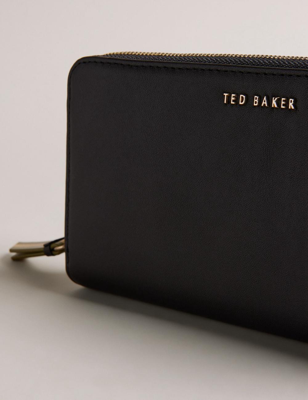Ted Baker DARCIEA - Smooth Leather Zip Around Large Geldbörse Damen Schwarz | DAKEU-9058