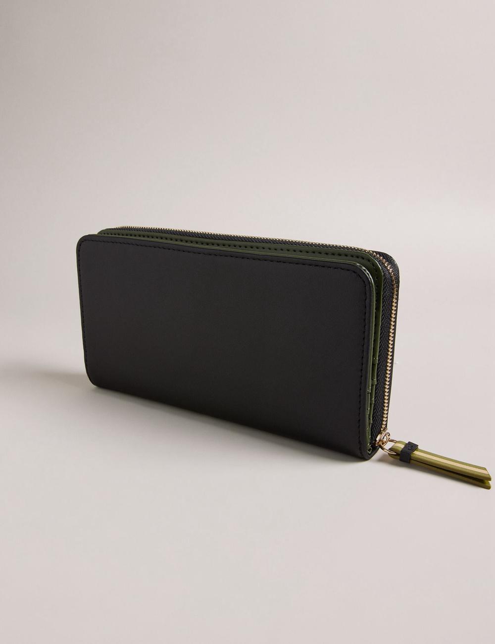 Ted Baker DARCIEA - Smooth Leather Zip Around Large Geldbörse Damen Schwarz | DAKEU-9058
