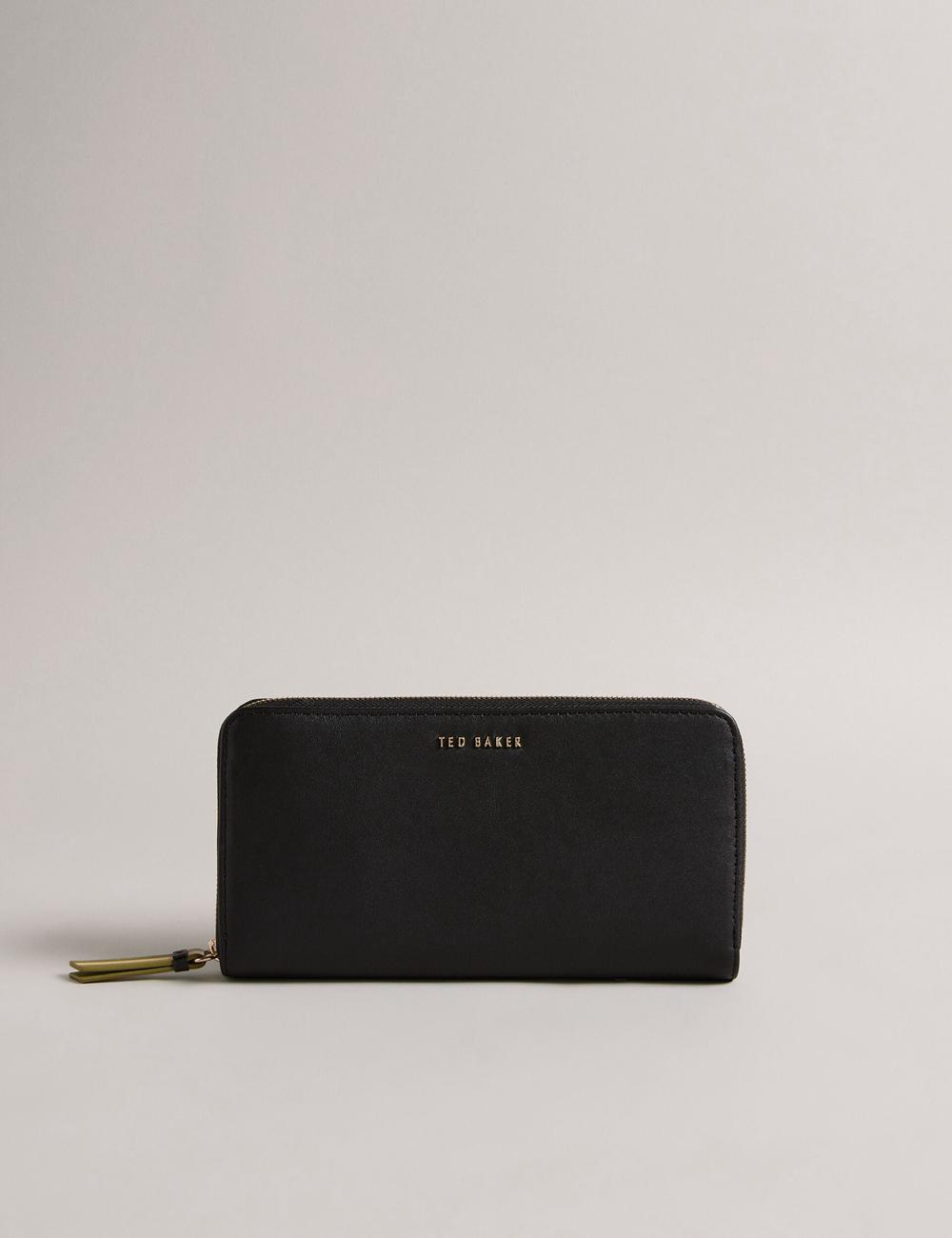 Ted Baker DARCIEA - Smooth Leather Zip Around Large Geldbörse Damen Schwarz | DAKEU-9058