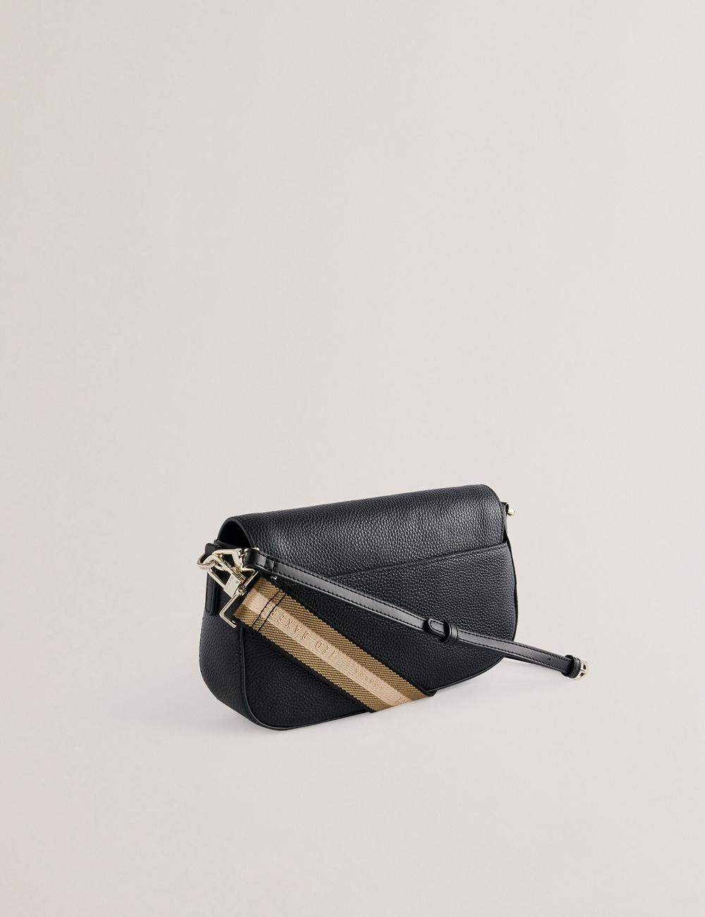 Ted Baker DARILIE - Leather Webbing East West Satchel Schulranzen Damen Schwarz | PCOBA-5928