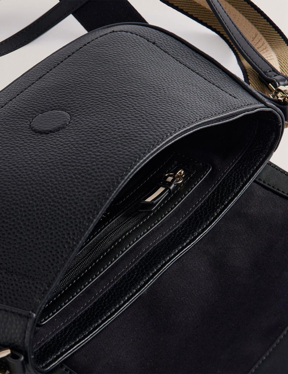 Ted Baker DARILIE - Leather Webbing East West Satchel Schulranzen Damen Schwarz | PCOBA-5928