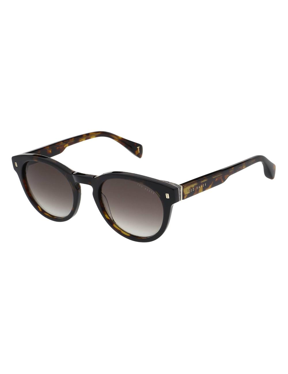 Ted Baker DAX - Round Chunky Temple Sonnenbrille Herren Braun | VNHBI-8694