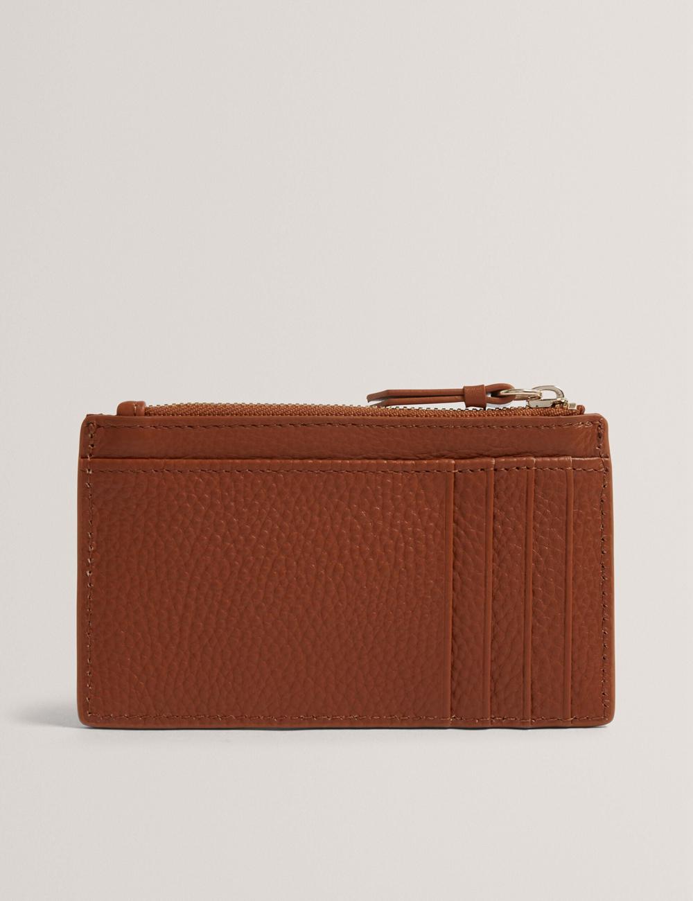 Ted Baker DELFIE - Textured Leather Zipped Card Holder Kartenhalter Damen Braun | AZUQH-7284