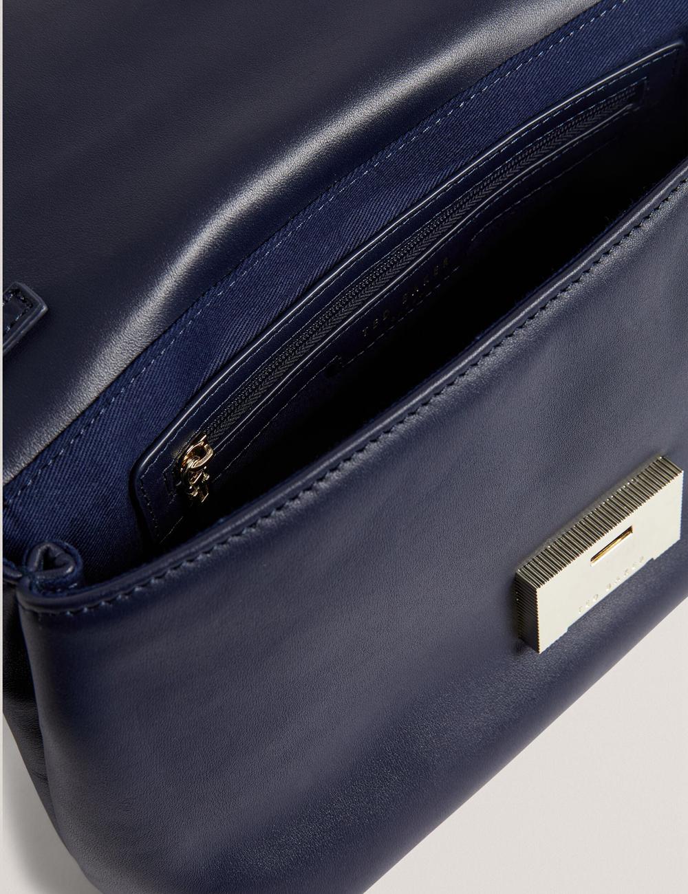 Ted Baker DEMAE - Leather Fold Over Chain Schultertasche Damen Navy | RJVLI-5417