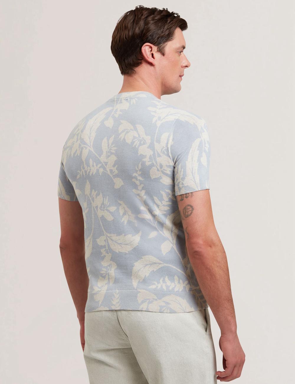 Ted Baker DENNIO - Short Sleeve Printed Floral T-shirts Herren Blau | XBHRS-6735