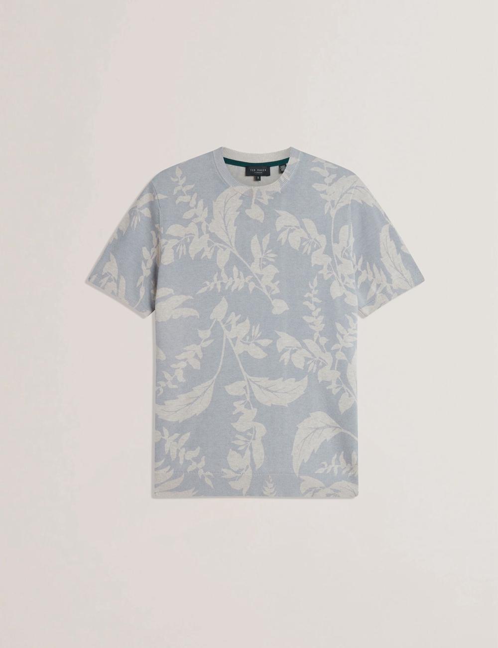 Ted Baker DENNIO - Short Sleeve Printed Floral T-shirts Herren Blau | XBHRS-6735