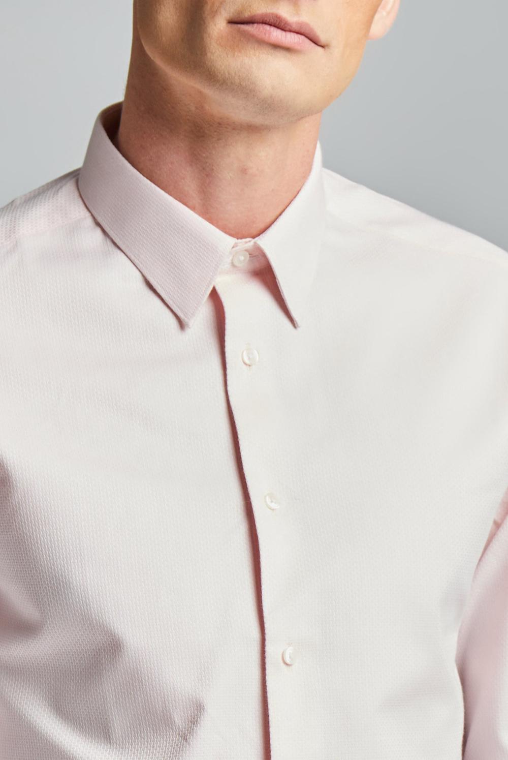 Ted Baker DORAIN - Textured Cotton Long Sleeve Hemd Herren Rosa | ILWNX-9021
