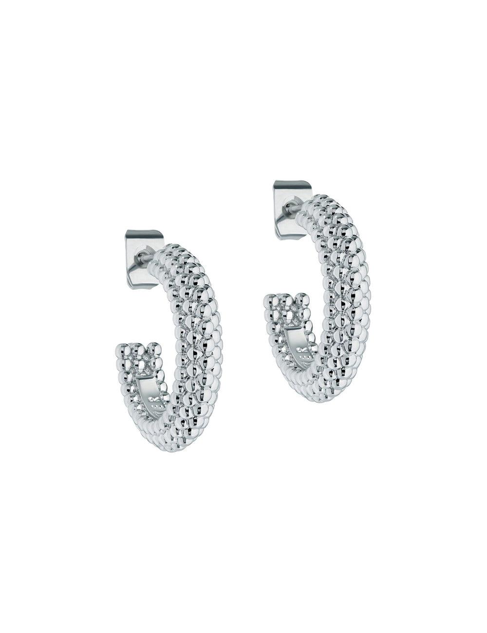 Ted Baker DOTETTA - Dotted Texture Hoop Ohrringe Damen Silber | ETBKF-5901