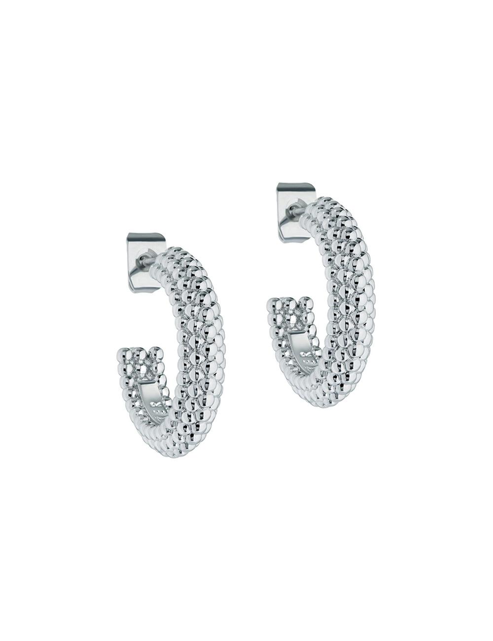 Ted Baker DOTETTA - Dotted Texture Hoop Ohrringe Damen Silber | ETBKF-5901