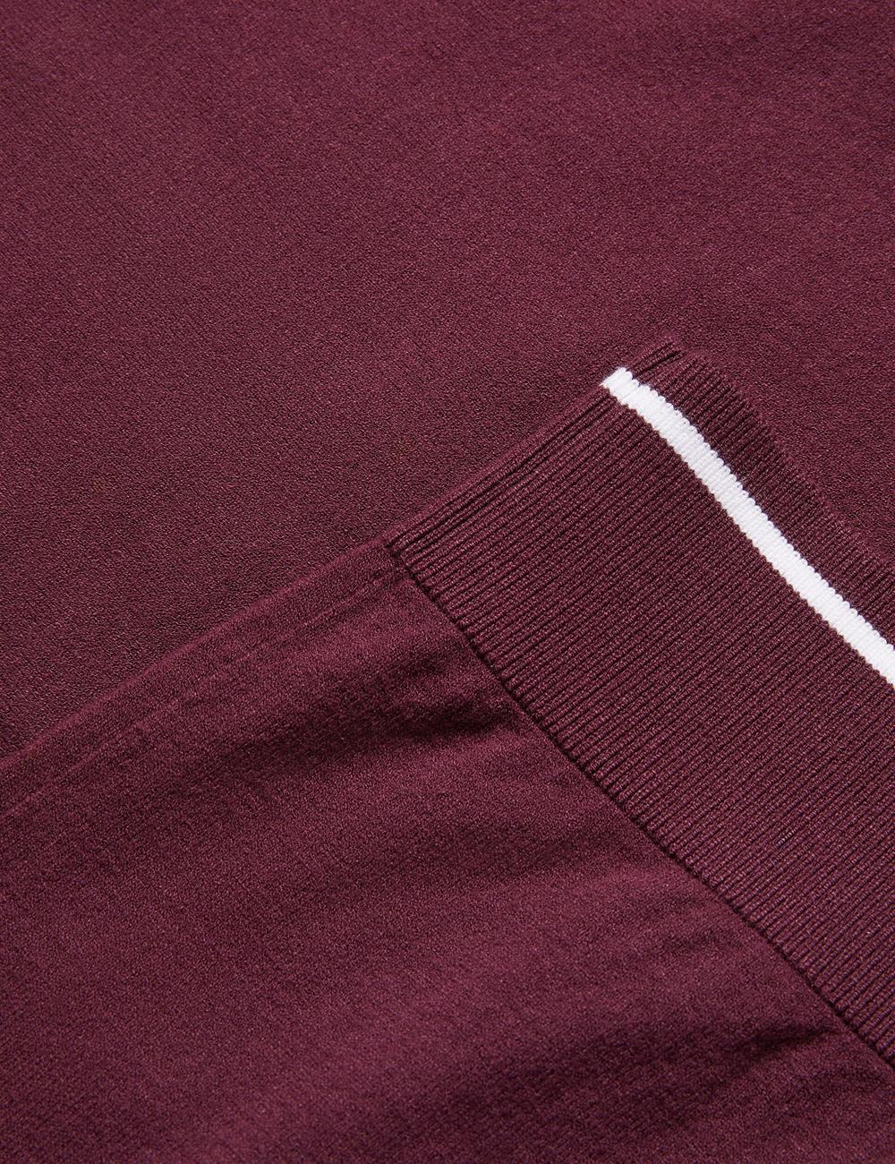 Ted Baker DUNOW - Pointelle Detail Striped Trim Polo Shirts Herren Bordeaux | LAEQG-9518