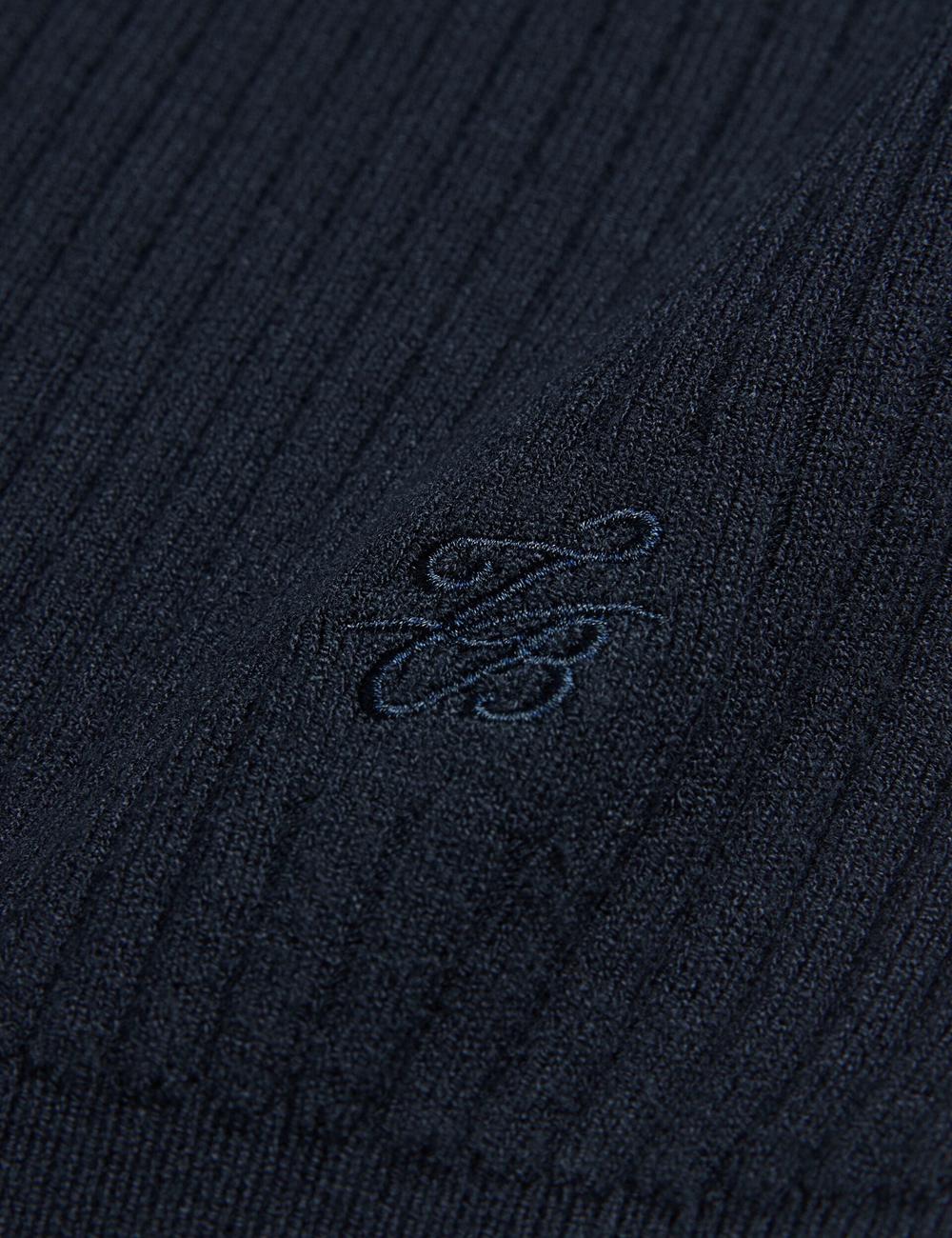 Ted Baker ELLIHAA - Ribbed Knit Half Sleeve Oberteile Damen Navy | AMLIG-7184