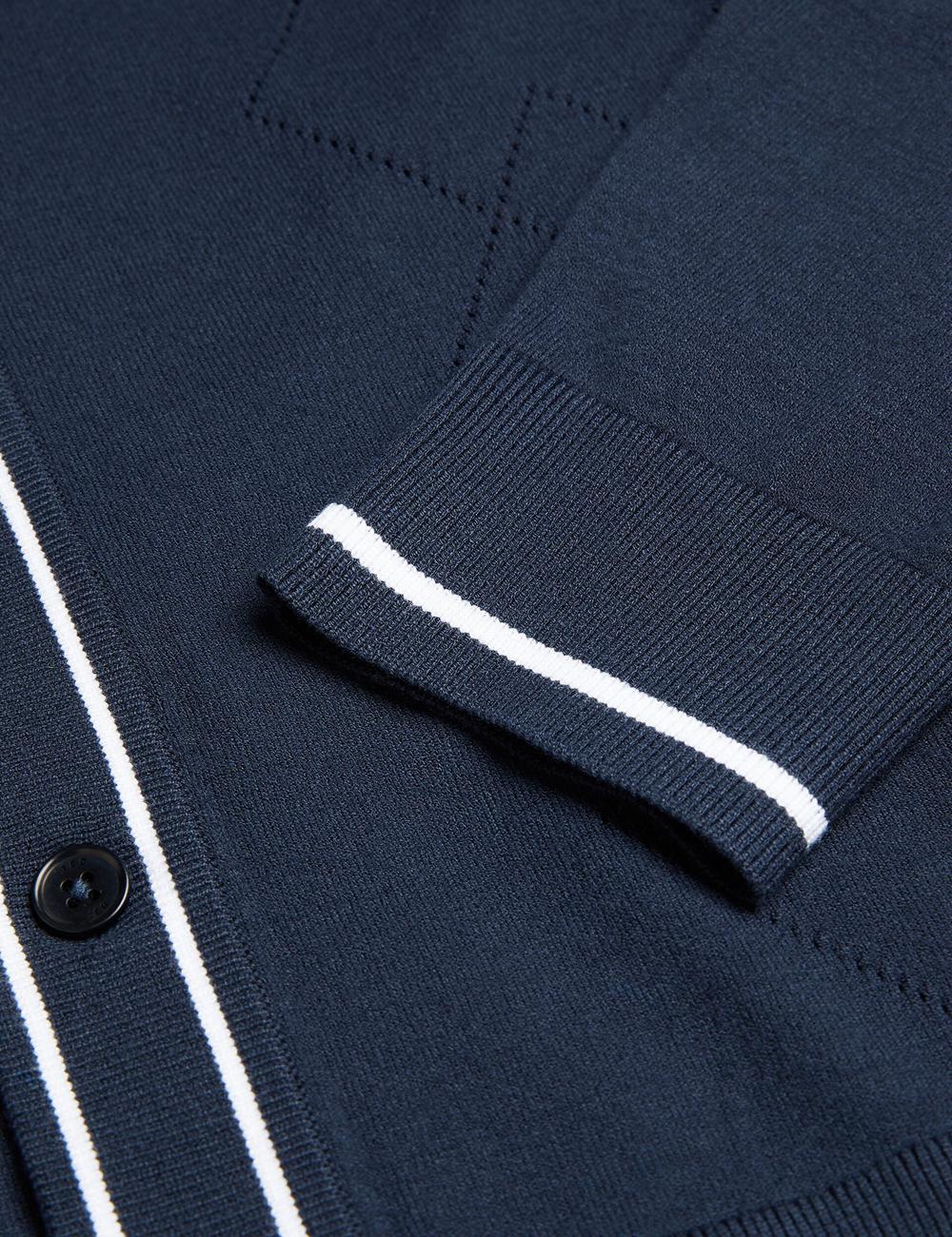 Ted Baker ELMDON LS Diamond Button Through Hemd Herren Navy | MDEFV-8904