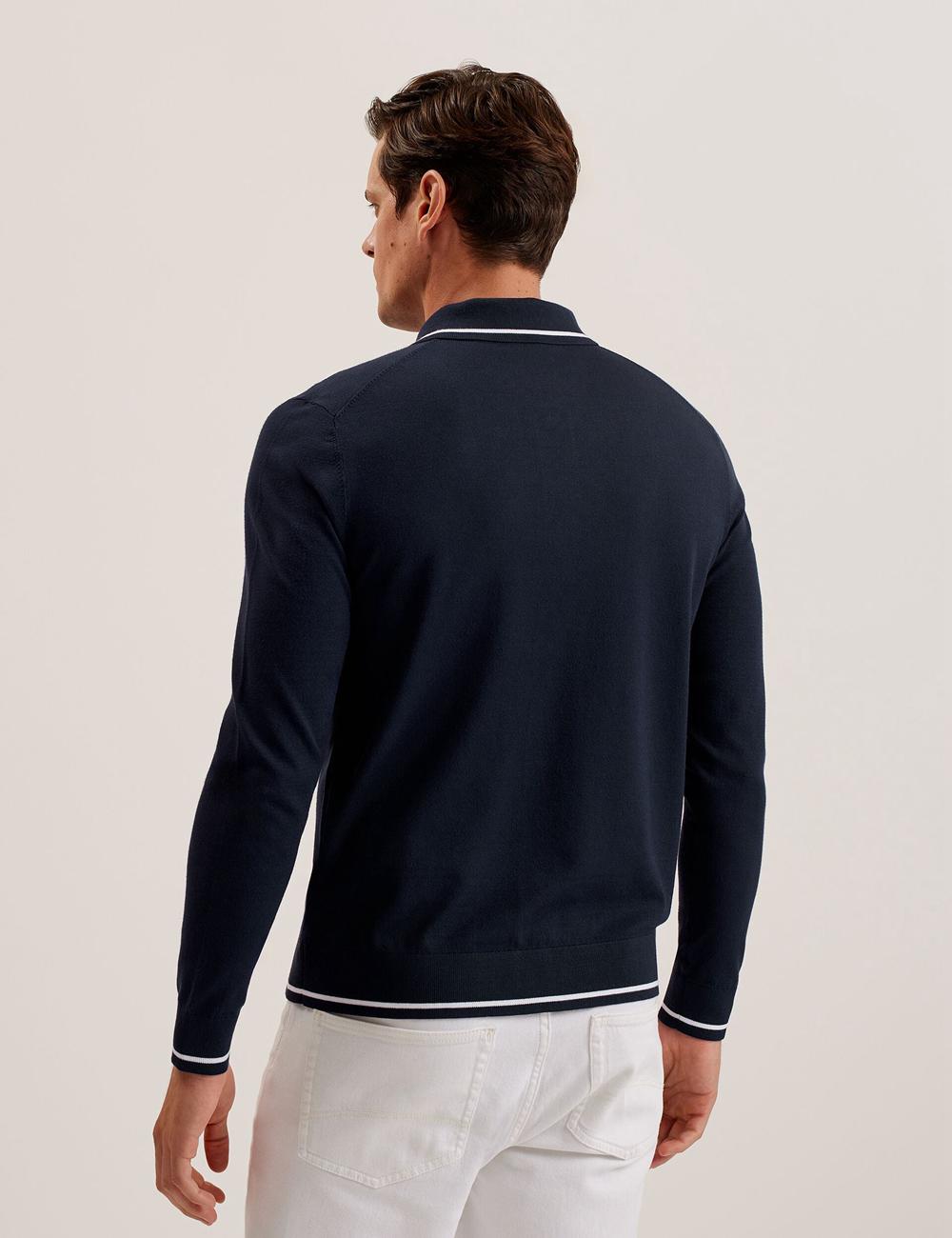 Ted Baker ELMDON LS Diamond Button Through Hemd Herren Navy | MDEFV-8904