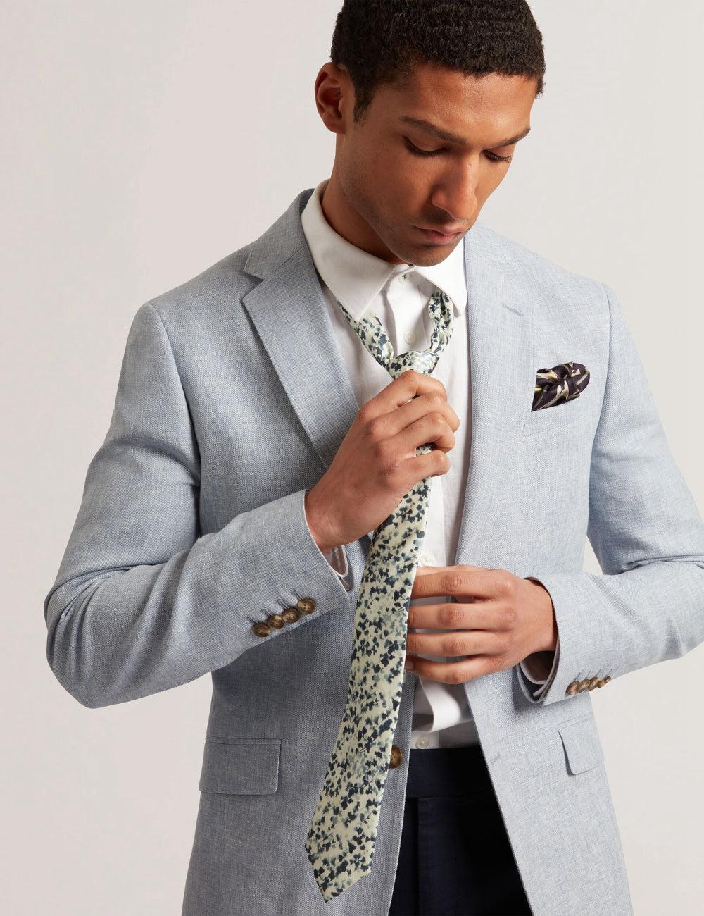 Ted Baker ELMSTED - Blurred Floral Print Silk Krawatten Herren Navy | KACYN-0724