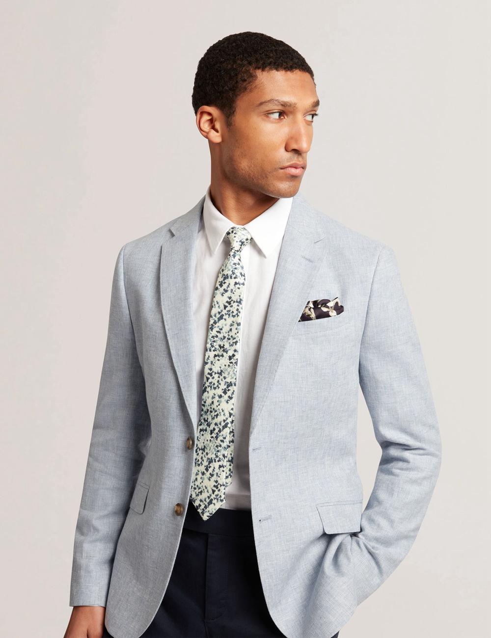 Ted Baker ELMSTED - Blurred Floral Print Silk Krawatten Herren Navy | KACYN-0724