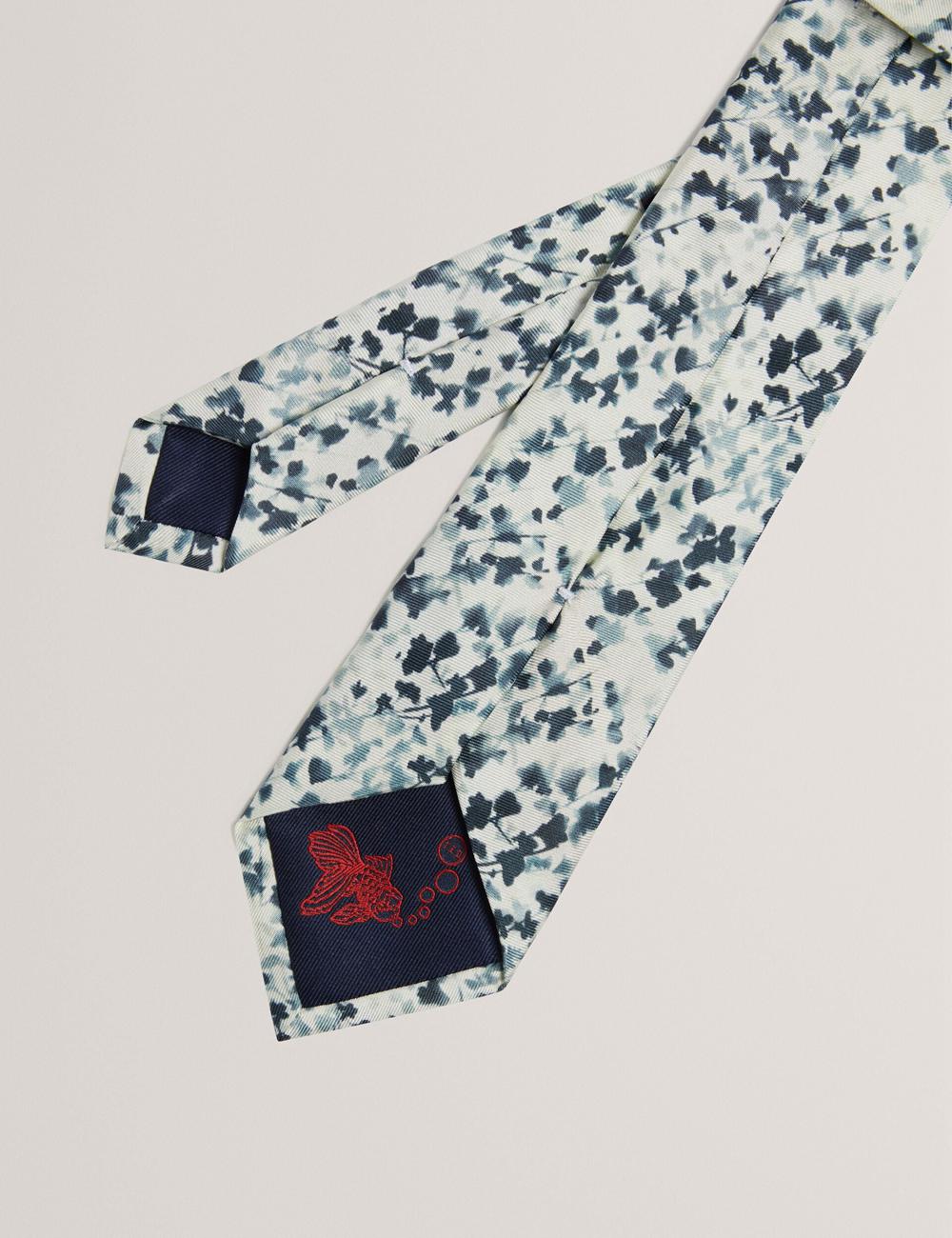 Ted Baker ELMSTED - Blurred Floral Print Silk Krawatten Herren Navy | KACYN-0724