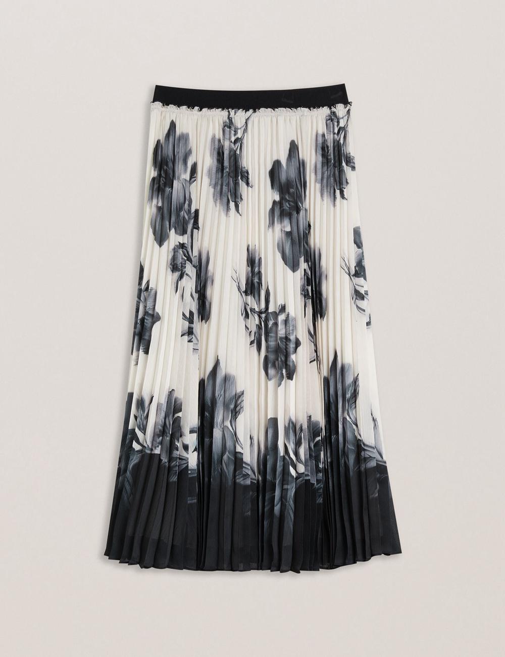 Ted Baker EMISTA - Monochrome Print Pleated Röcke Damen Ivory | OEGAN-5794